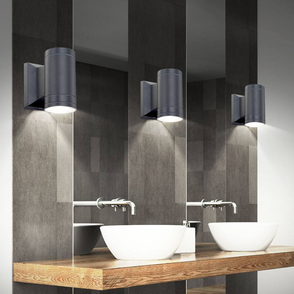 LED Außen Wand Lampe Garten Fassaden Down Strahler Terrassen ALU Leuchte