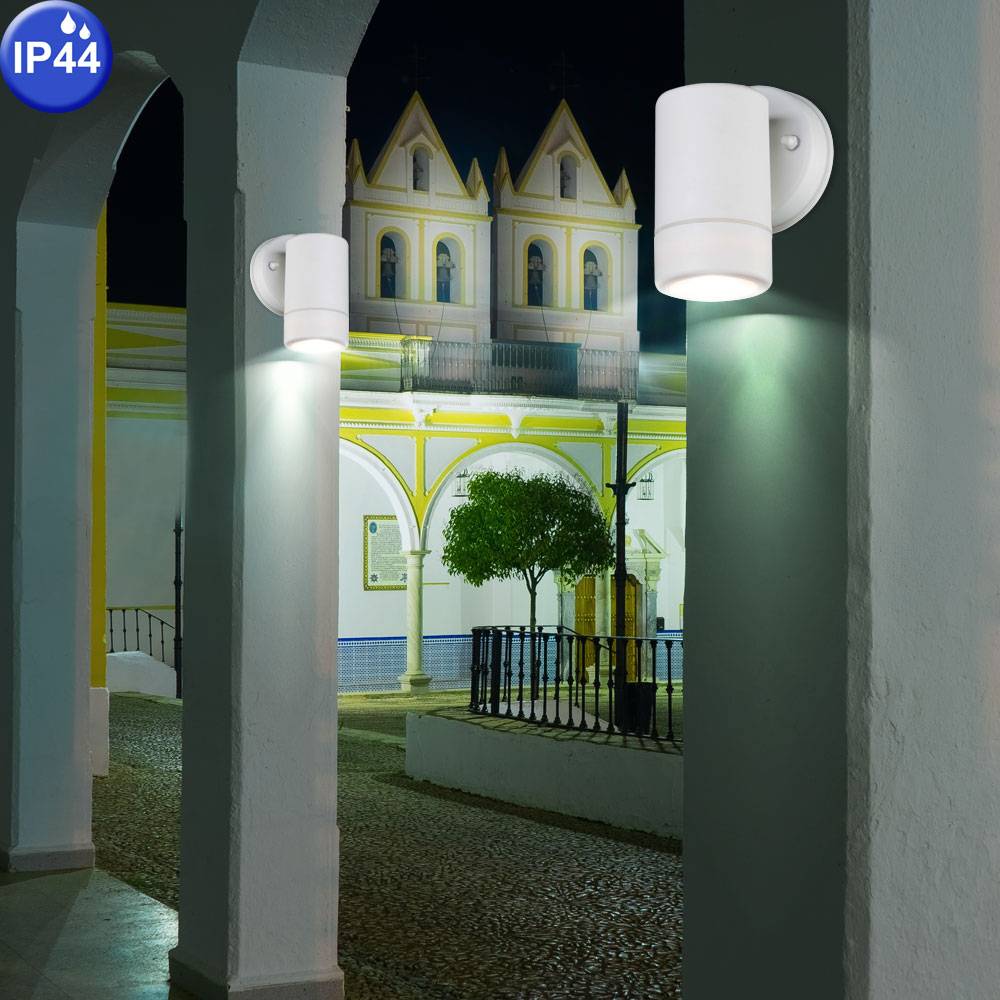 4er Set Außen Wand Leuchten Fassaden Down Strahler weiß Hof Einfahrt Beleuchtung Haus Tür Lampen