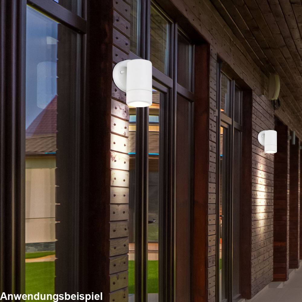 4er Set Außen Wand Leuchten Fassaden Down Strahler weiß Hof Einfahrt Beleuchtung Haus Tür Lampen