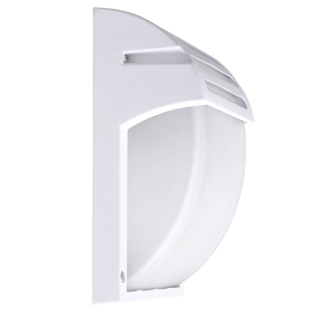 Design Außen Bereich Wand Lampe ALU Glas Terrassen Balkon Leuchte weiß im Set inkl. LED Leuchtmittel