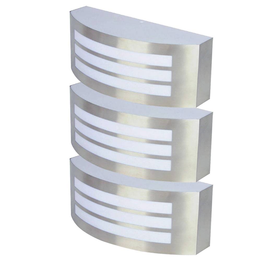 3 x Außen Wand Leuchten Grundstück Edelstahl Strahler IP44 Lampen 1xE27