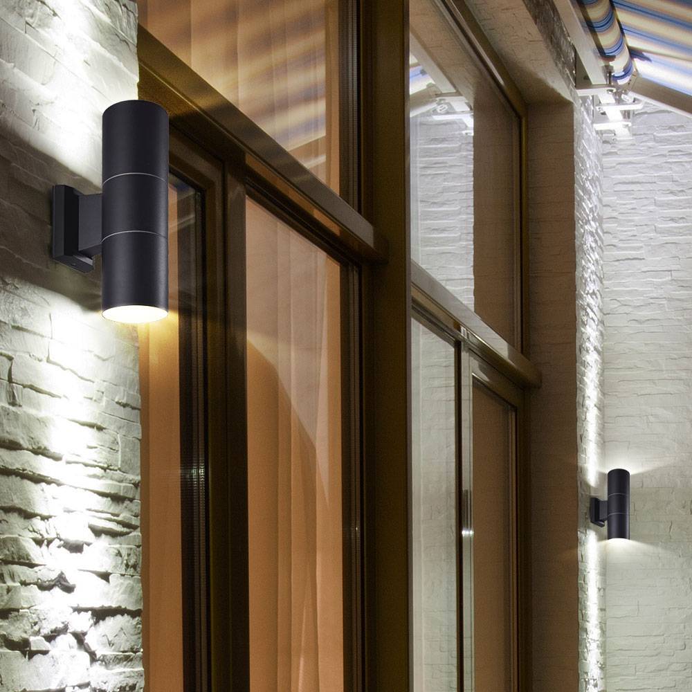 Außen Beleuchtung UP DOWN Strahler Wand Lampe Fernbedienung im Set inklusive RGB LED Leuchtmittel
