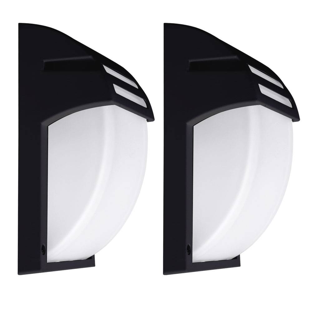 2er Set Außen Leuchten schwarz Fassaden Wand Lampen ALU Garten Strahler Terrassen Beleuchtung