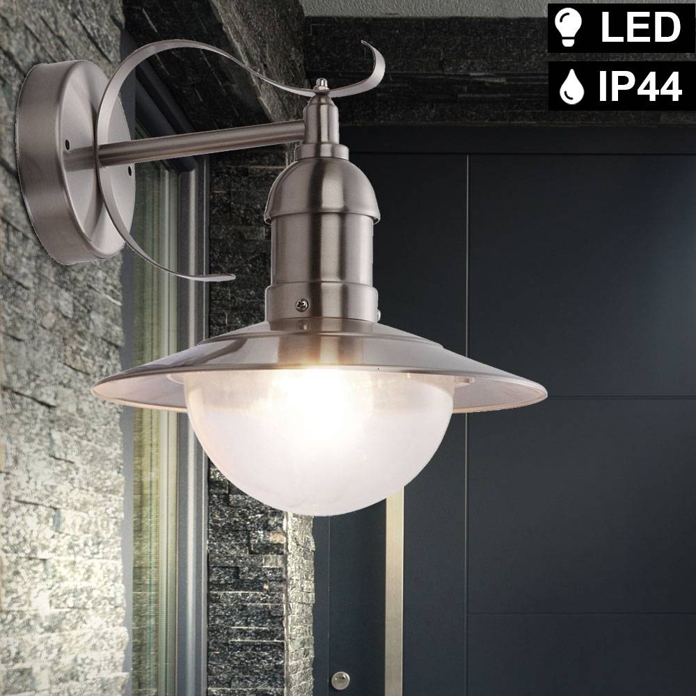 Außen Leuchte Garten Hof Lampe Terrassen Beleuchtung IP44 Hof Licht im Set inkl. LED Leuchtmittel