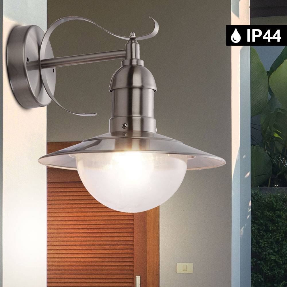 Außen Leuchte Garten Hof Lampe Terrassen Beleuchtung IP44 Hof Licht im Set inkl. LED Leuchtmittel