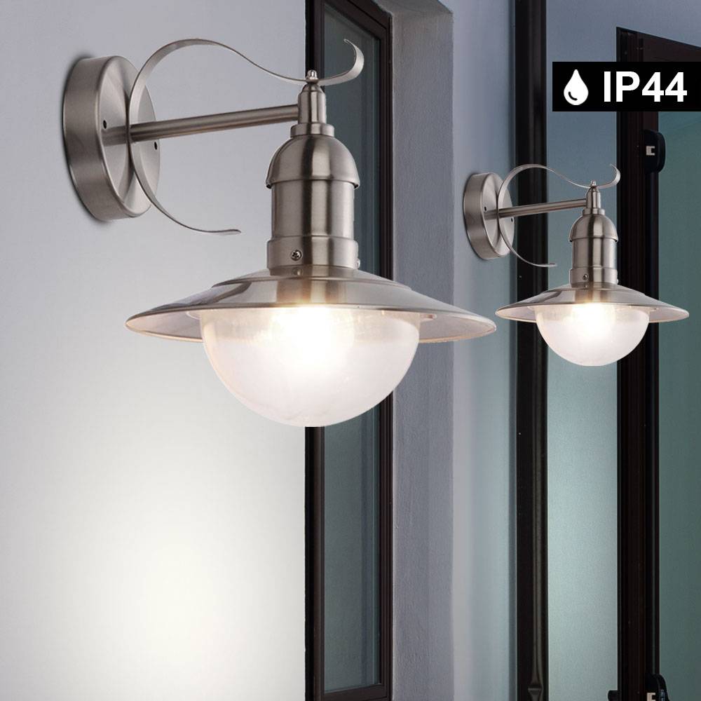 Außen Leuchte Garten Hof Lampe Terrassen Beleuchtung IP44 Hof Licht im Set inkl. LED Leuchtmittel