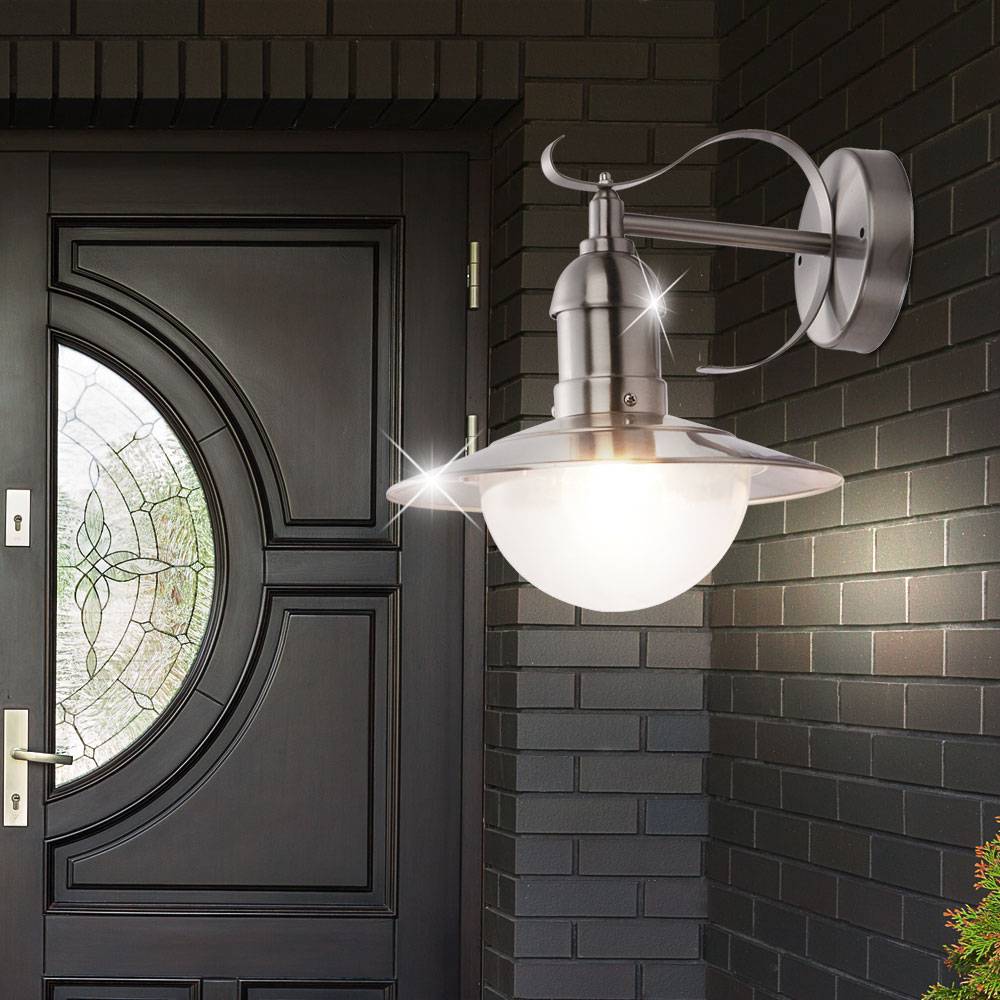 Außen Leuchte Garten Hof Lampe Terrassen Beleuchtung IP44 Hof Licht im Set inkl. LED Leuchtmittel