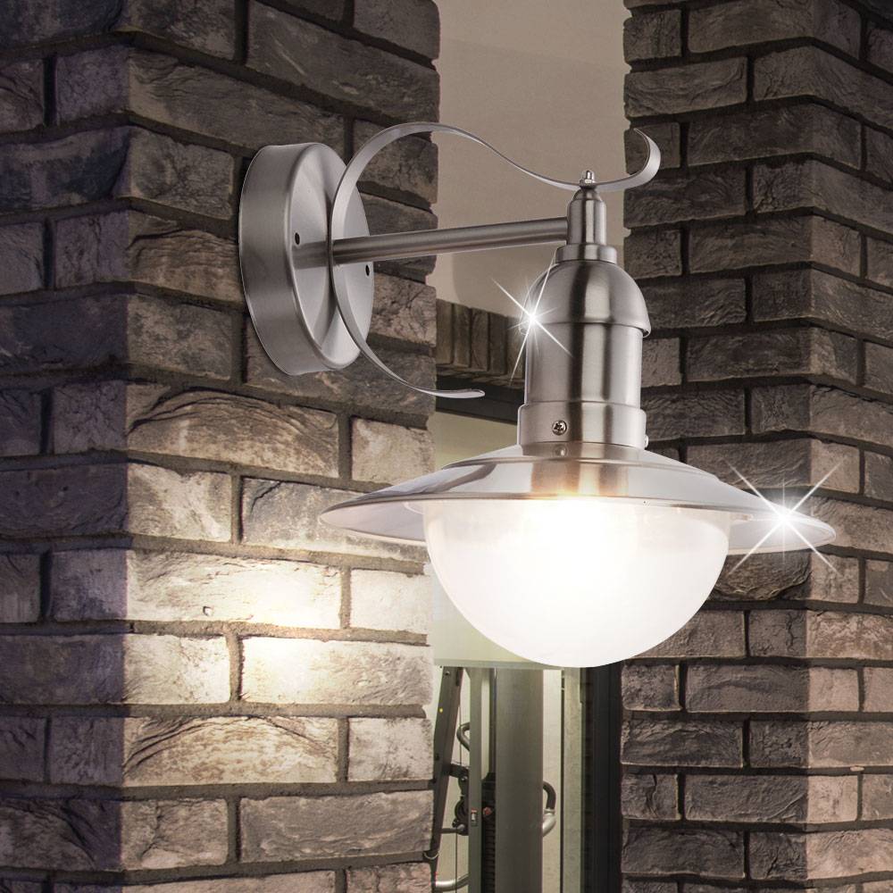 Außen Leuchte Garten Hof Lampe Terrassen Beleuchtung IP44 Hof Licht im Set inkl. LED Leuchtmittel