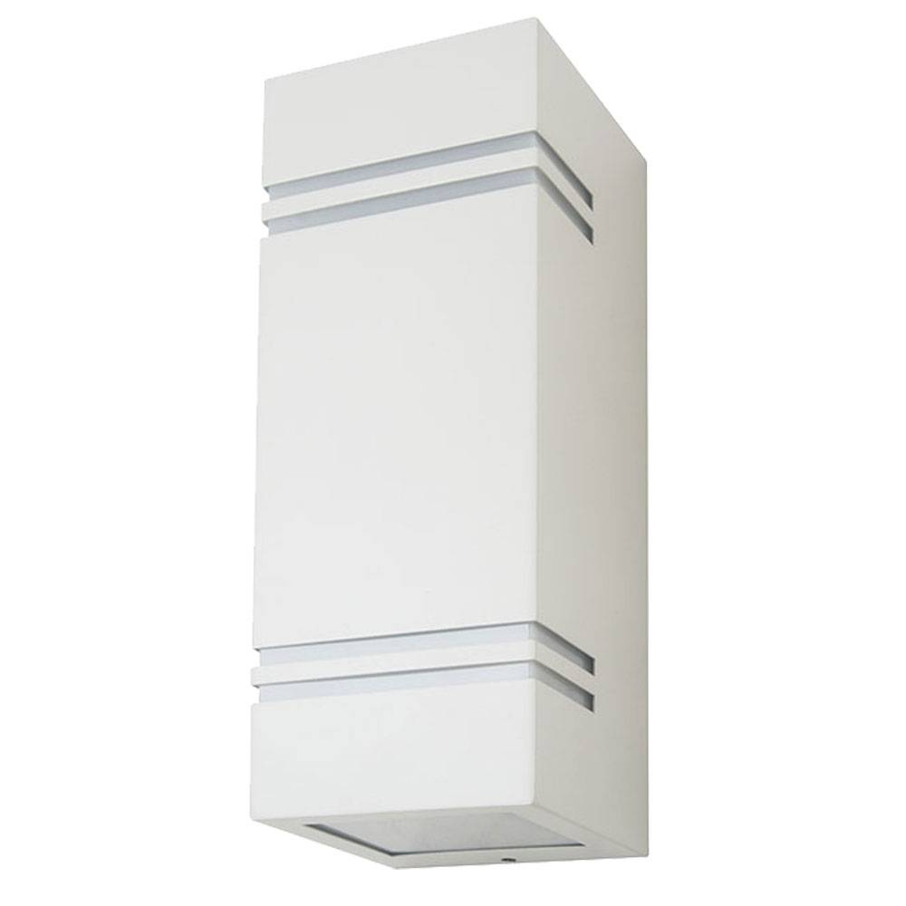 Außenwandlampe dimmbar mit Fernbedienung Haustürleuchte Up Down Wandleuchte weiß, RGB Farbwechsel, 2x 3,5W 2x 290lm warmweiß, BxH 8,7 x 8,5 cm