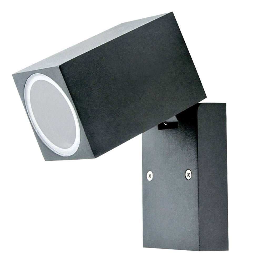 Wandleuchte schwenkbar Außenleuchte Spotlampe Balkonleuchte Alu schwarz, LED 4,5W 400Lm warmweiß, BxHxT 6,6x10x9,2 cm