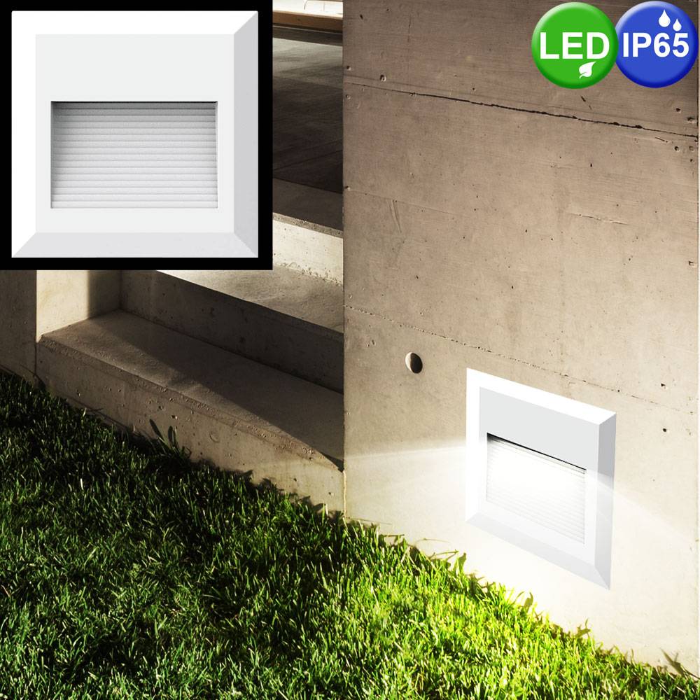 2er Set LED Wand Leuchten Stufen Beleuchtung Außen Treppen Strahler Aufgangs Lampen weiß VTAC 1321