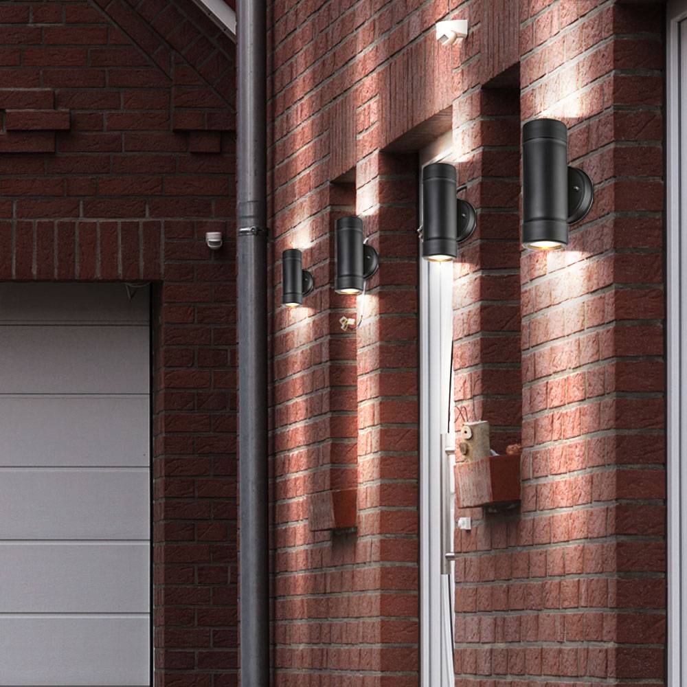 4er Set LED Außen Wand UP Down Lampen Grundstück Terassen Strahler Leuchten