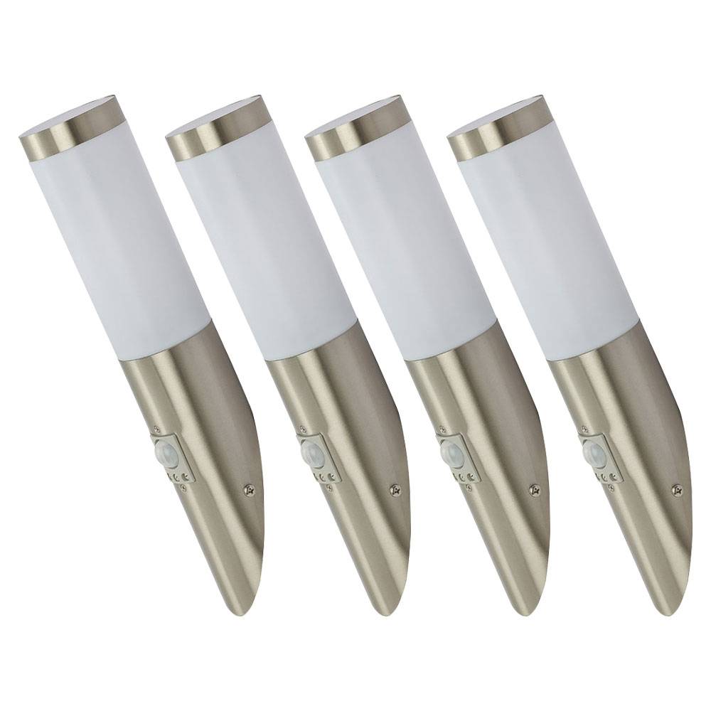 4er Set Wand Leuchten Außen Lampen Edelstahl Bewegungsmelder Garten Eingang Lichter