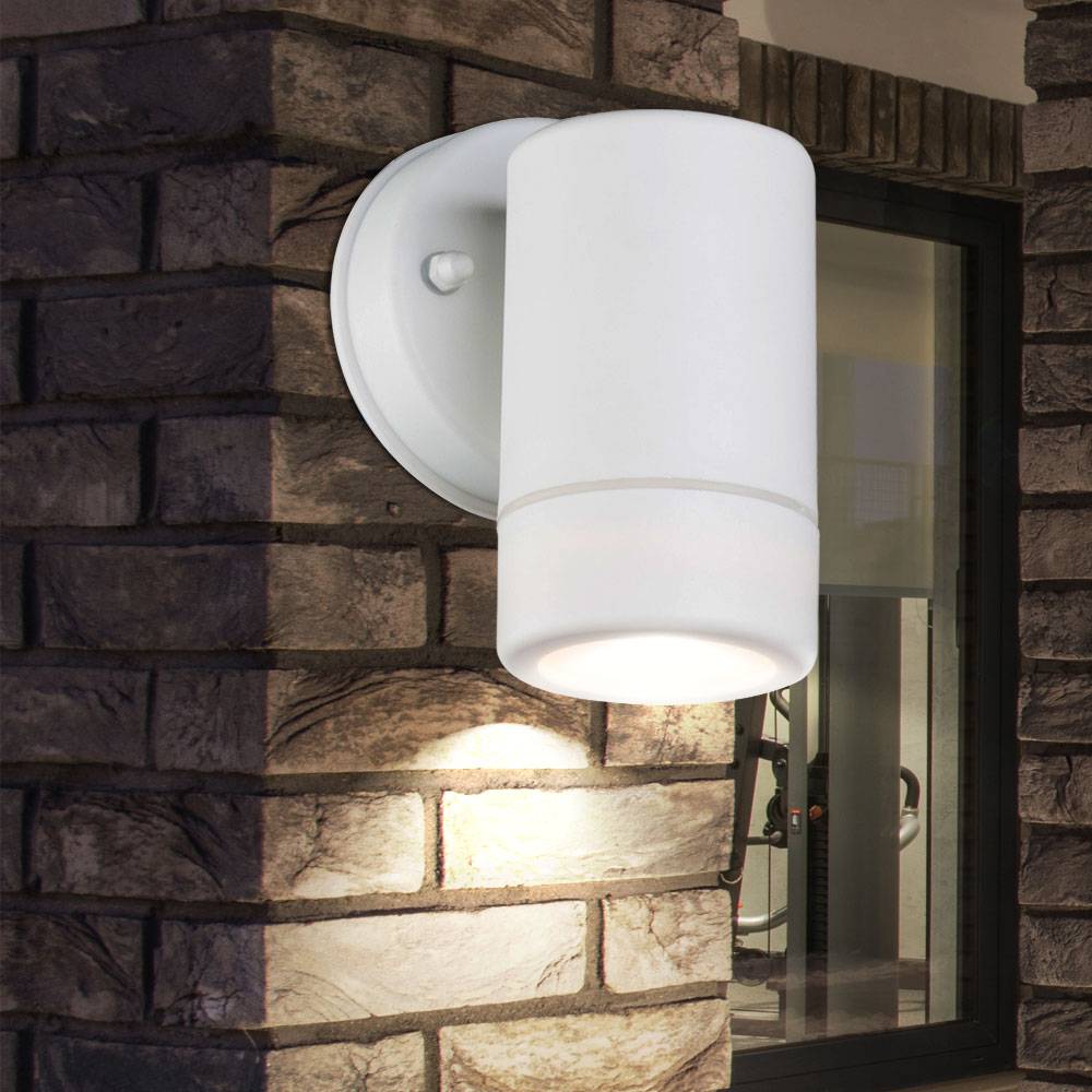 4er Set Außen Wand Leuchten Fassaden Down Strahler weiß Hof Einfahrt Beleuchtung Haus Tür Lampen