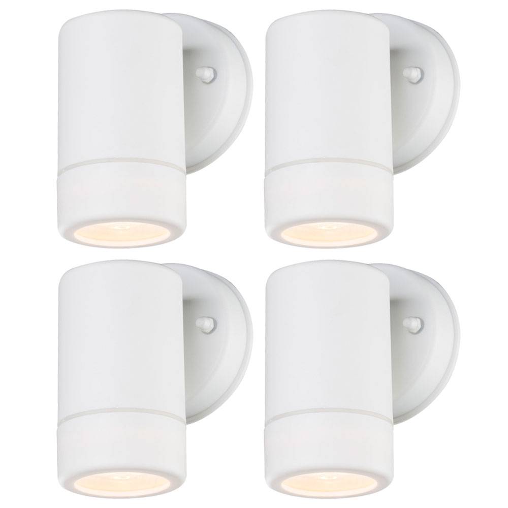 4er Set Außen Wand Leuchten Fassaden Down Strahler weiß Hof Einfahrt Beleuchtung Haus Tür Lampen