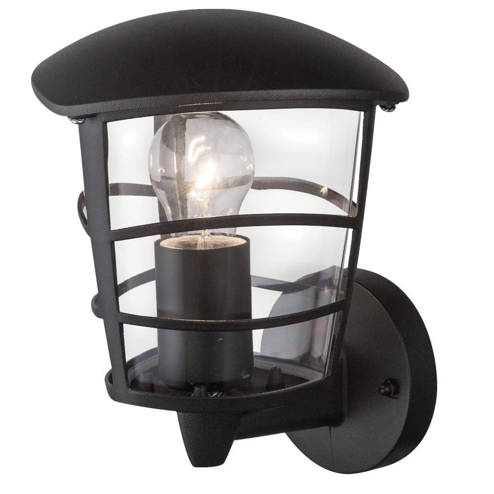 Außen Wandleuchte aus Aluminium, schwarz, rund, IP44, OMERO