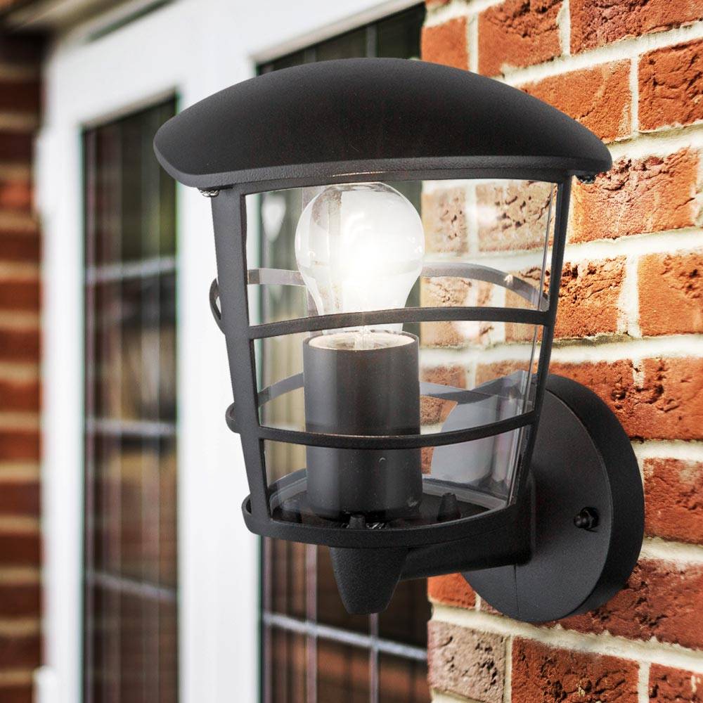 Außen Wandleuchte aus Aluminium, schwarz, rund, IP44, OMERO