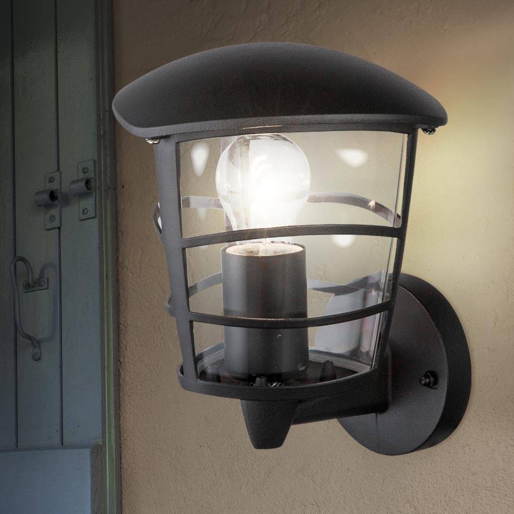 2er Set ALU Wand Lampen Garten Laternen Außen Beleuchtung Terrassen Veranda Leuchten schwarz