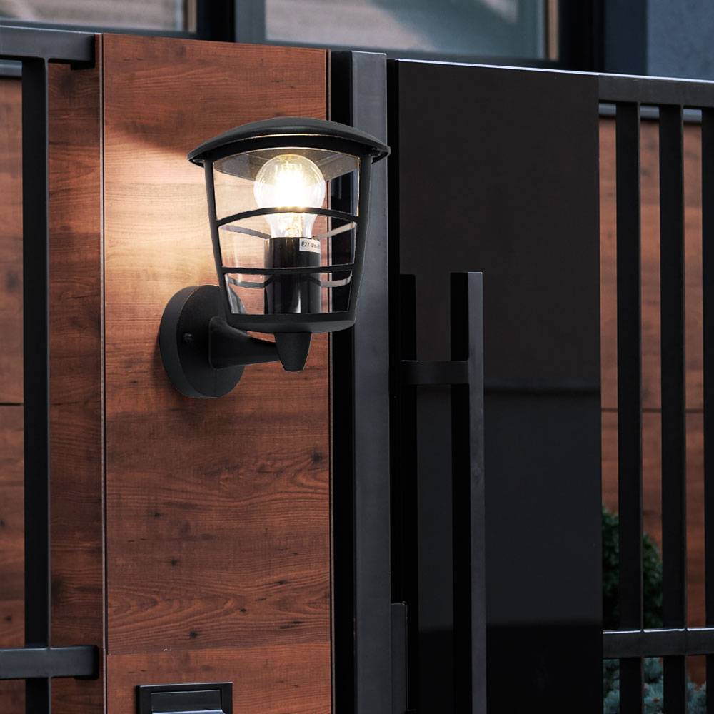 Außen Wandleuchte aus Aluminium, schwarz, rund, IP44, OMERO