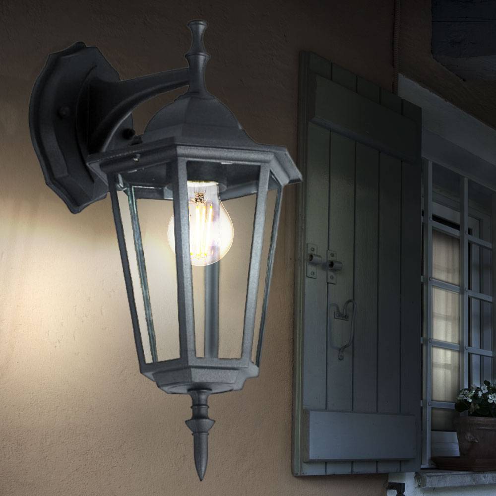 Außen Wand Laterne Veranda Strahler Terrassen Lampe DIMMBAR im Set inkl. RGB LED Leuchtmittel