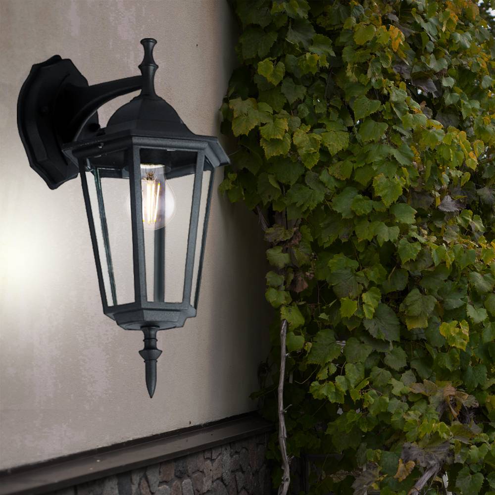 Außen Wand Laterne Veranda Strahler Terrassen Lampe DIMMBAR im Set inkl. RGB LED Leuchtmittel