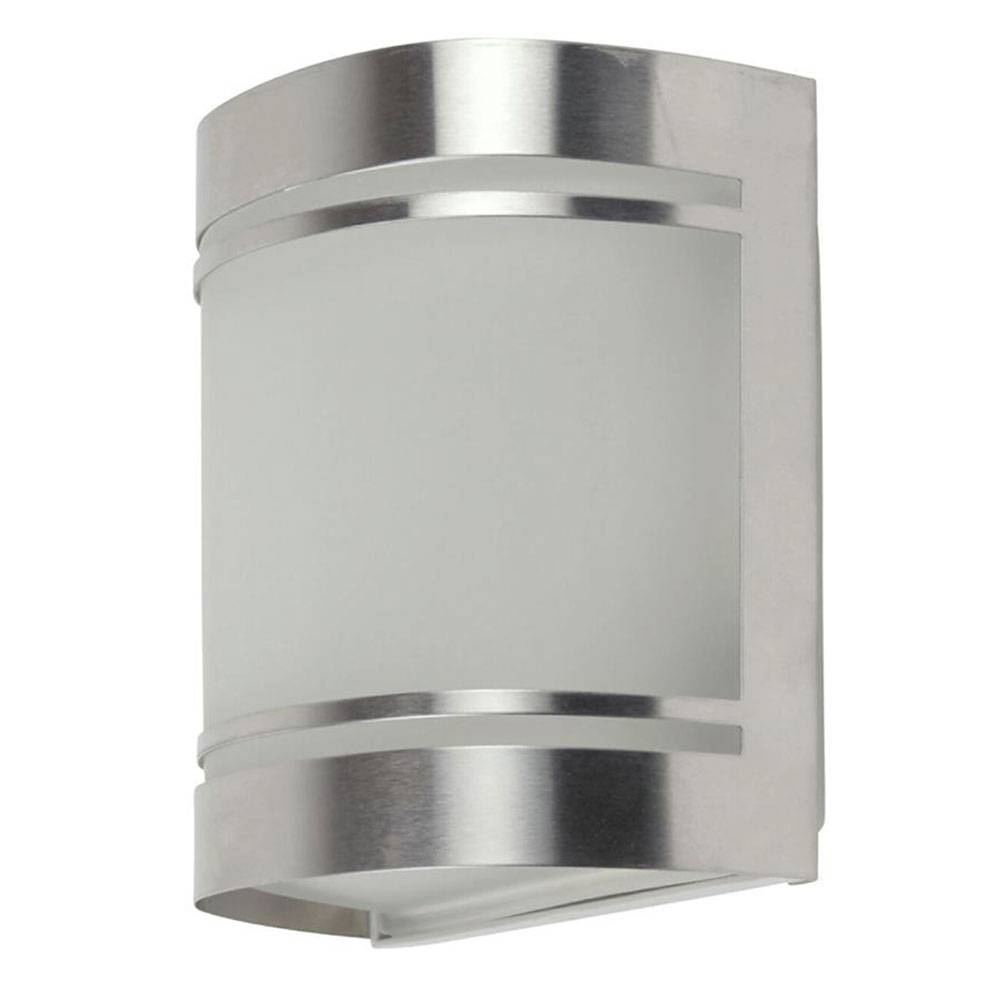 Wandlampe Fassadenleuchte Außenwandleuchte Edelstahl LED Gartenlampe silber, Glas satiniert, 3,7W 320lm warmweiß, LxH 14x16,5 cm