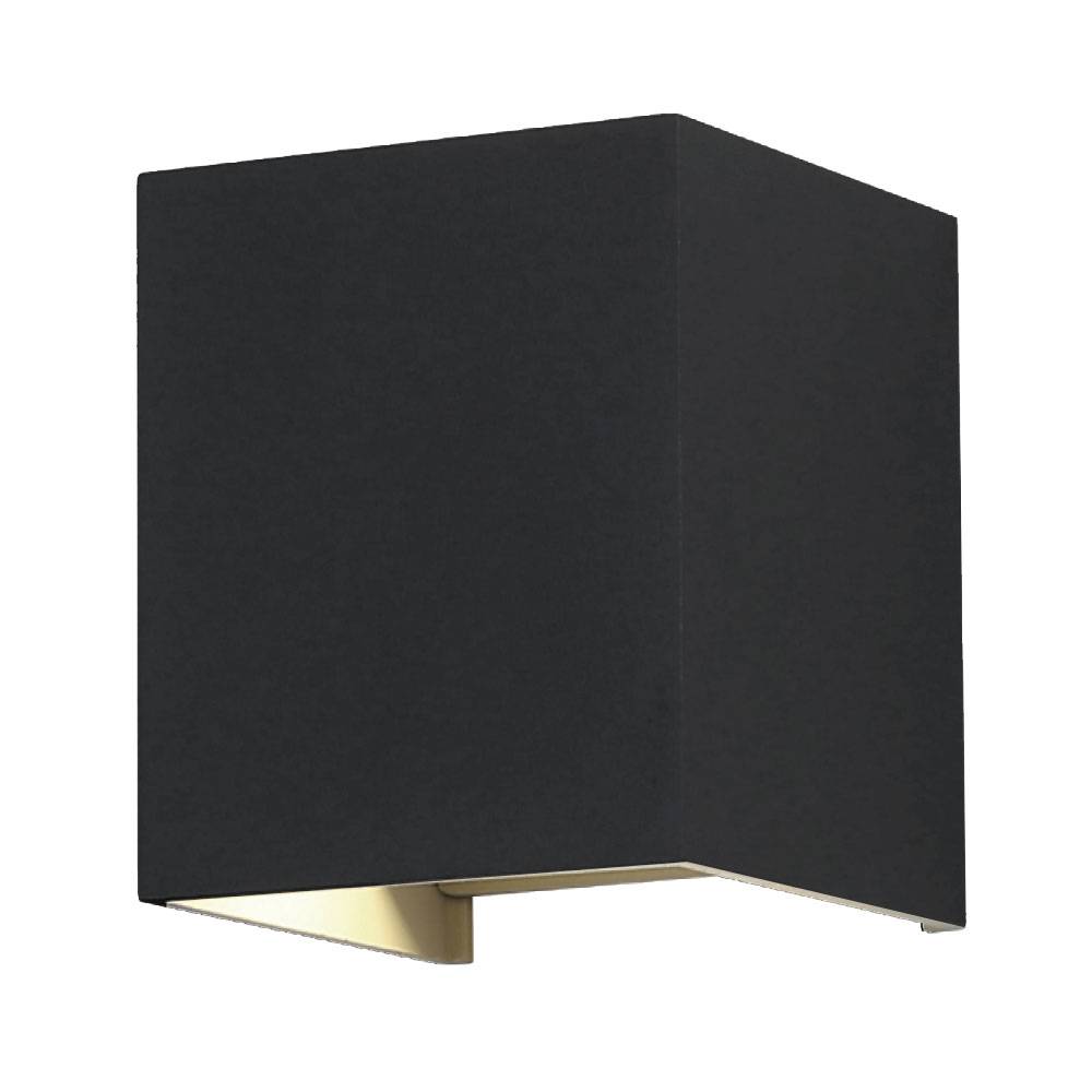 Wandlampe Aussen Up and Down Leuchten Aussen LED Wandleuchte Außen, einstellbarer Lichtkegel, Alu schwarz, LED 5W 700lm neutralweiß, LxBxH 10x10x10