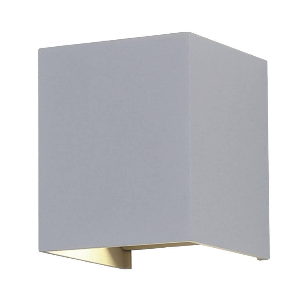 Wandlampe Aussen Up and Down Leuchten Aussen LED Wandleuchte Außen, einstellbarer Lichtkegel, Alu grau, LED 11W 1360lm neutralweiß, LxBxH 10x10x10