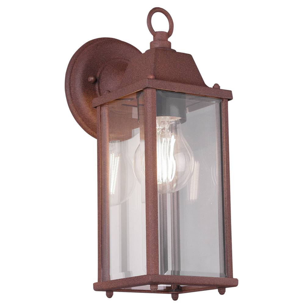 Wandstrahler Außenleuchte Haustür Fassadenleuchte rostfarben Down Wandleuchte für Ihre Terrasse, abwärts leuchtend, Aluminium Druckguss, 1x E27,