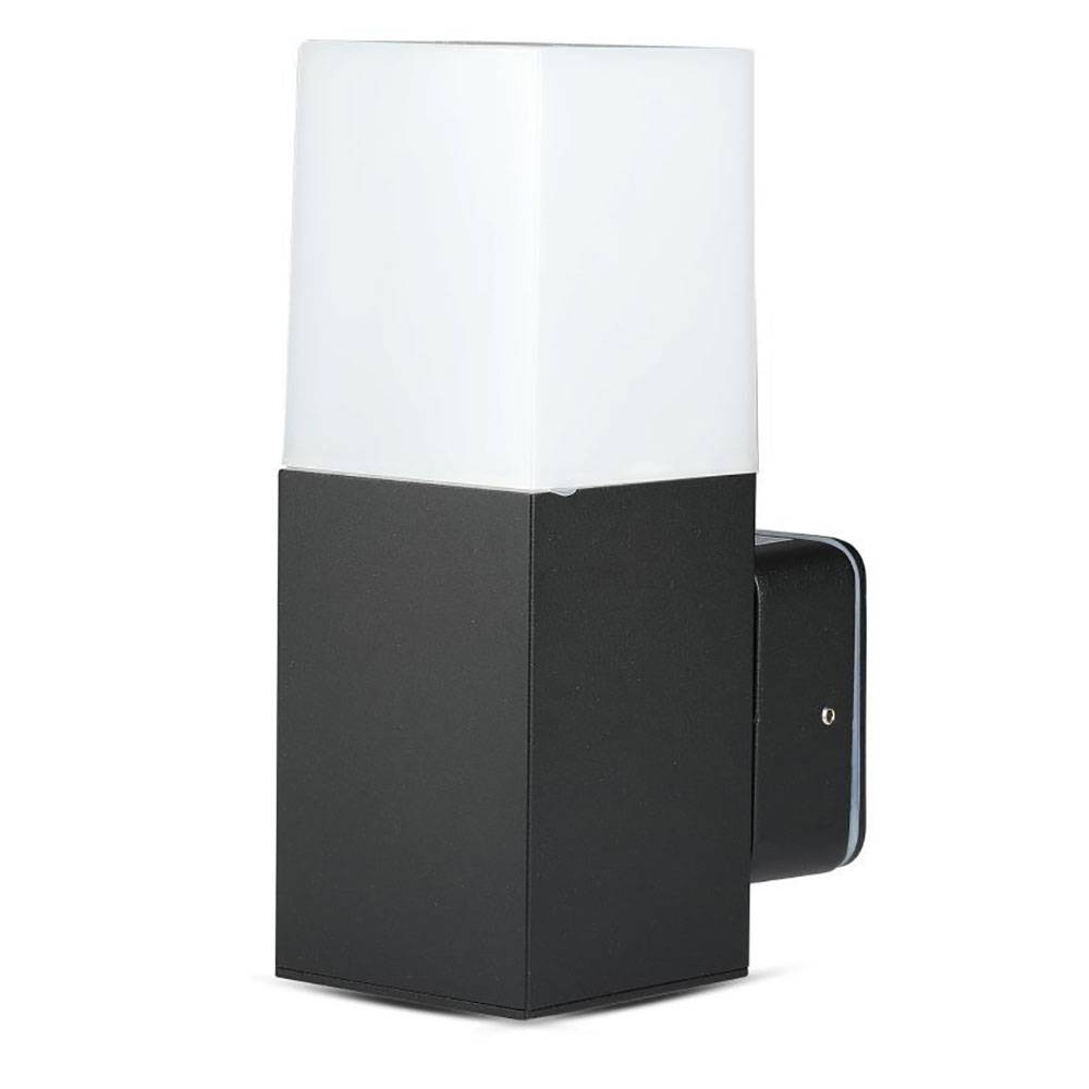 Wandleuchte Aluminium schwarz Hauswandleuchte Außen Außenlampe Wand, Fernbedienung dimmbar, RGB LED 3,5W 290Lm warmweiß, LxBxH 12,1x8x25 cm