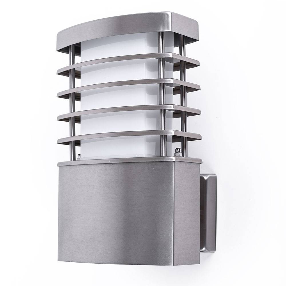 Außenwandleuchte Edelstahl Wandlampe Farbwechsler dimmbar Fernbedienung Fassaden Wandleuchte, 1x E27 RGB LED 4 Watt 320 Lumen warmweiß, Haustür Ein