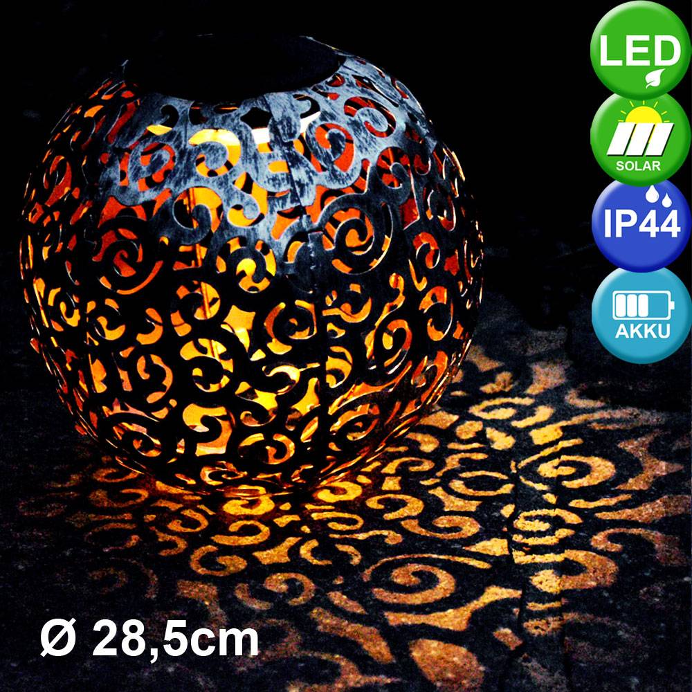 2x LED Solar Außen Steck Lampen Hof Kugel Erdspieß Dekor Leuchten Stanzungen