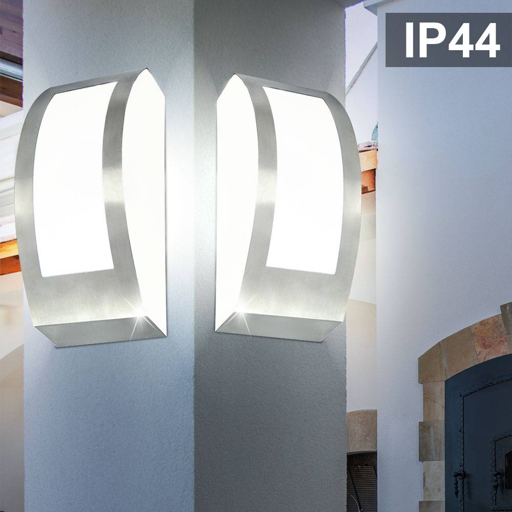 Außen Leuchte Fernbedienung Edelstahl Fassaden Wand Lampe dimmbar im Set inkl. RGB LED Leuchtmittel