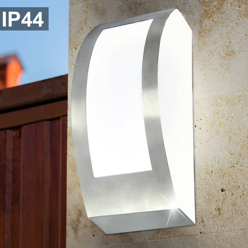 Außen Leuchte Fernbedienung Edelstahl Fassaden Wand Lampe dimmbar im Set inkl. RGB LED Leuchtmittel