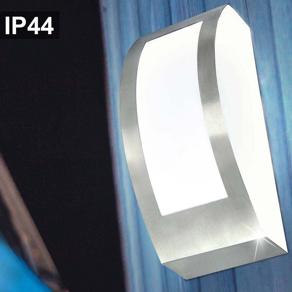 Außen Leuchte Fernbedienung Edelstahl Fassaden Wand Lampe dimmbar im Set inkl. RGB LED Leuchtmittel