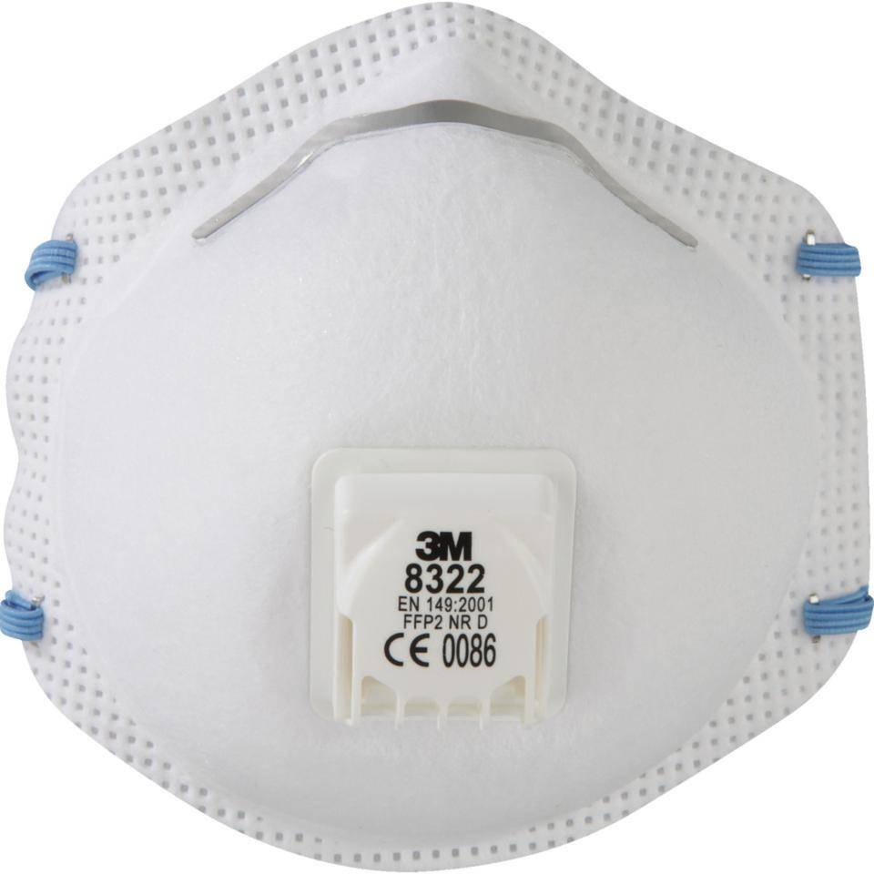 3M™ filtrierende Halb-/Feinstaubmaske 8322 FFP2 NR D, EN 149:2001, weiß, 10/VE