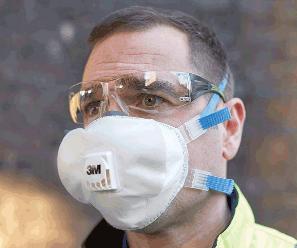 3M™ filtrierende Halb-/Feinstaubmaske 8825+ FFP2R D, mit Ausatemventil, 5/VE