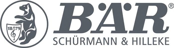 Das Bild zeigt das Logo eines Unternehmens mit den Buchstaben 'BÄR' prominent in blauer Schrift dargestellt, gefolgt von 'SCHÜRMANN' in kleinerer Schrift darunter.