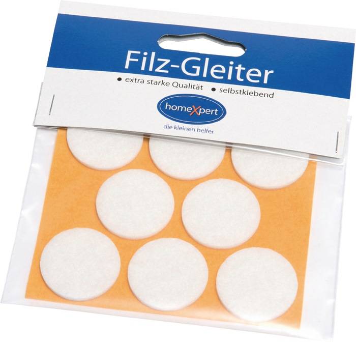 Filzgleiter 28mm Filz weiß selbstkl.8 St./SB-Karte
