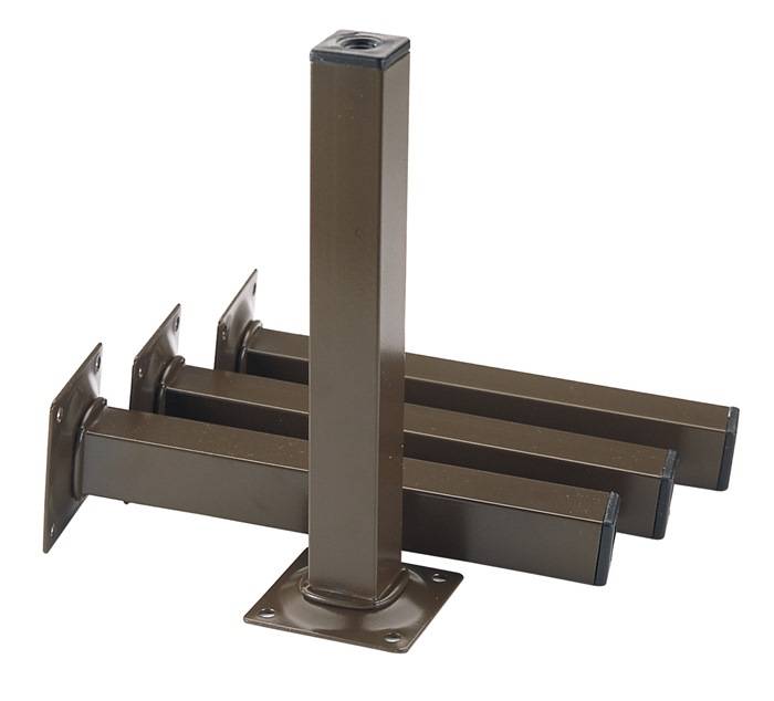 Möbelfuß schwarz RAL 9005 25x25mm H.800mm Platte ELEMENT SYSTEM