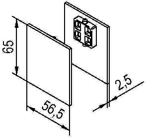 Abdeckkappenpaar Alu.VA Eff.elox.eins.B.56,5mm H.65mm HELM