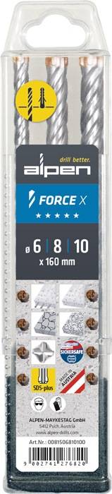 Hammerbohrersatz Force X 3-tlg.SDS-plus Ku.-Box ALPEN