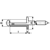 Blindniet Nietschaft dxl 4x12mm VA 500 St.GESIPA Blindniet Nietschaft dxl 4x12mm VA 500 St.GESIPA