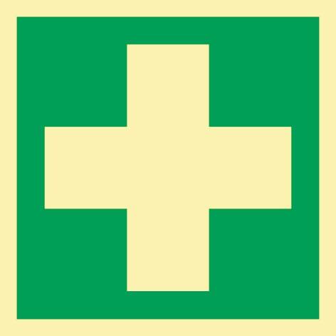 Rettungszeichen ASR A1.3/DIN EN ISO 7010/DIN 67510 L148xB148mm Erste Hilfe Folie