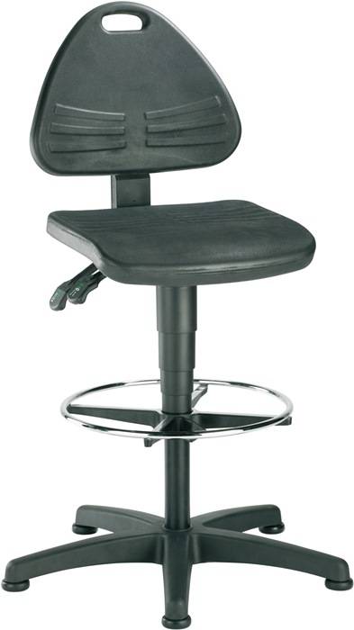 Arbeitsdrehstuhl ISITEC Bodengleiter+Fußring Integralschaum schwarz…