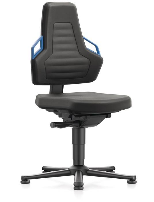 Arbeitsdrehstuhl Nexxit Gleiter Supertec-Gewebe schwarz Griff blau 450-600mm