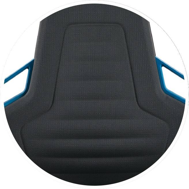 Arbeitsdrehstuhl Nexxit Gleiter Supertec-Gewebe schwarz Griff blau 450-600mm