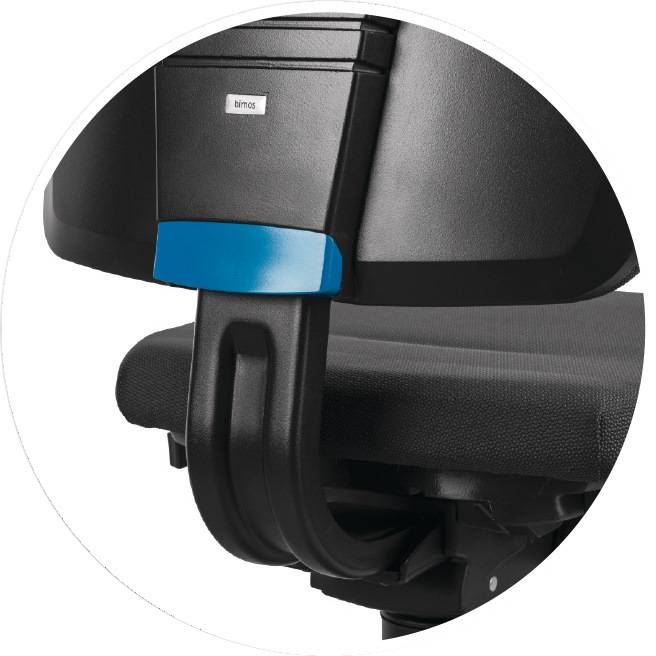 Arbeitsdrehstuhl Nexxit Gleiter Integralschaum schwarz Griff blau 450-600mm…