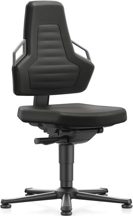 Arbeitsdrehstuhl Nexxit Gleiter Kunstlederpolster schwarz Griff grau 450-600mm