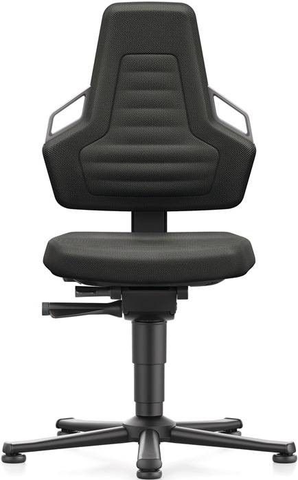 Arbeitsdrehstuhl Nexxit Gleiter Kunstlederpolster schwarz Griff grau 450-600mm